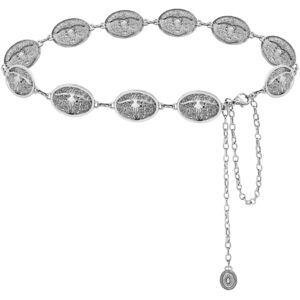 6313 Western Concho Belt For Women Metal Chain Link Boho Belts